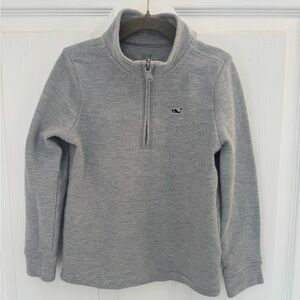 Quarter-Zip Pullover in gray micro stripe